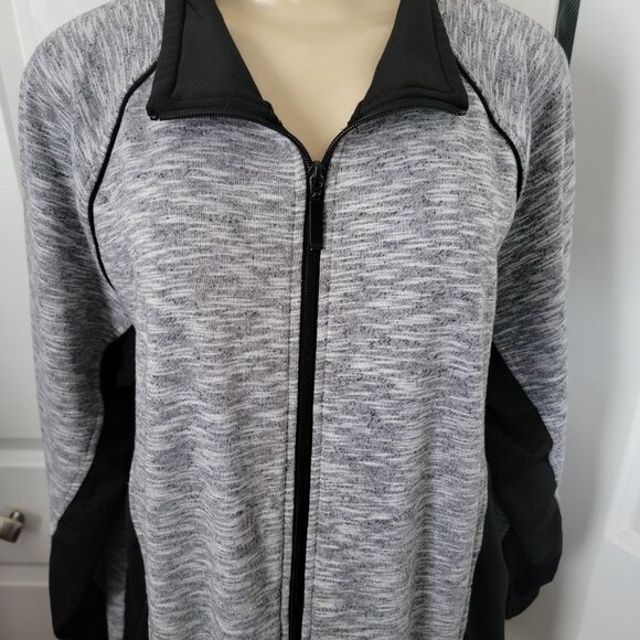 Women's Full-Zip Athletic Jacket Heather Gray & Black - Picture 2 of 14